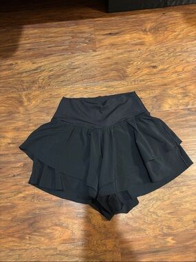 aerie Black Layered Skort
